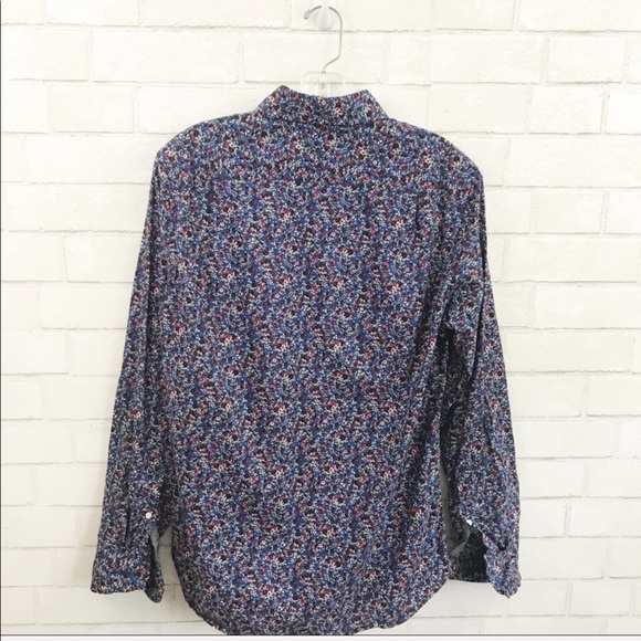 J.Crew Factory Men’s slim navy floral button up - Picture 3 of 7